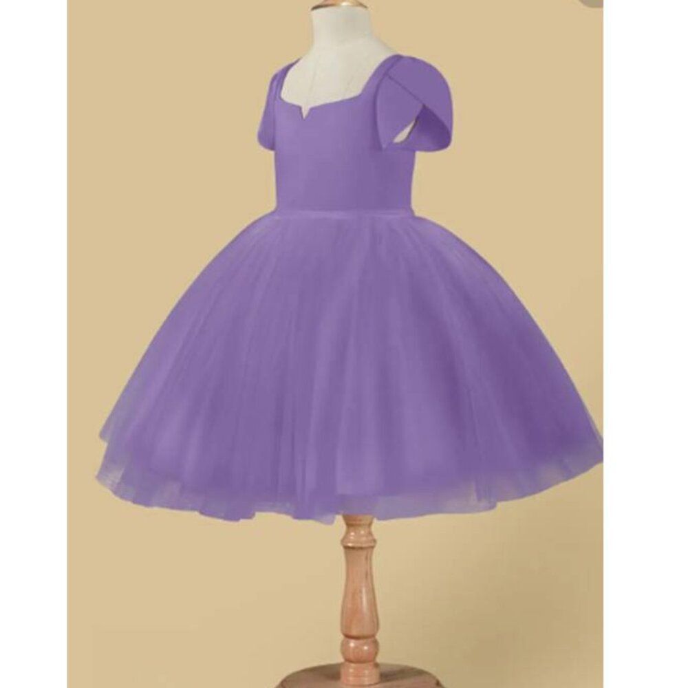Azazie Girl's Princess Ball Gown Matte Satin & Tulle Dress Party Tahiti Size 8